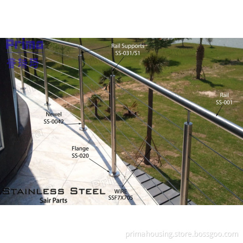 304&316 Stainless Steel Wire Balustrade for Balcony